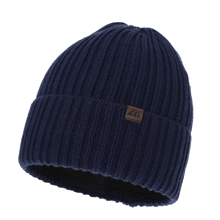 Heren wintermuts, zwart, met merinowol, Huno