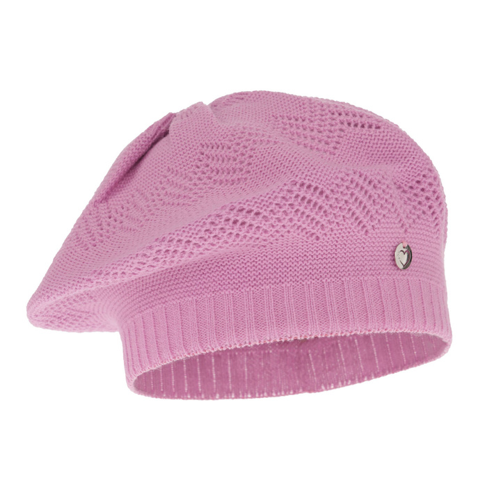 Beret automne/printemps fille, violet, ajouré, Filadelfia