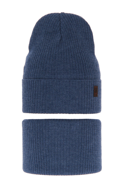 Jongens herfst/lente set muts en buissjaal, met katoen, blauw, Dragon