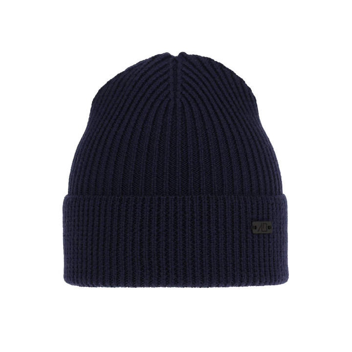 Bonnet d'hiver homme, bleu marine, avec laine mérinos, Owen