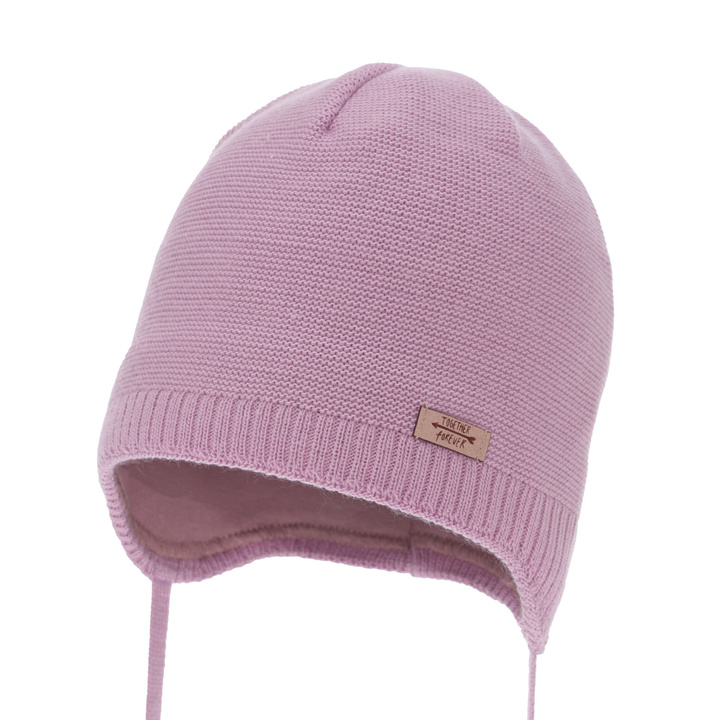 Meisjes herfst/lente muts, wrzosowa, met bindkoorden, Svenja