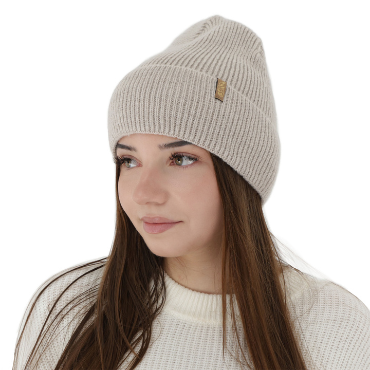 Dames wintermuts, beige, met merinowol, Tahoe