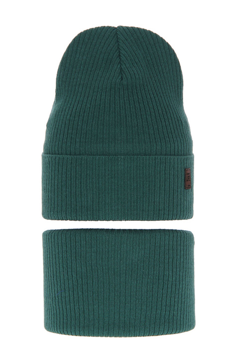 Jongens herfst/lente set muts en buissjaal, met katoen, smaragdgroen, katoenen, Dragon