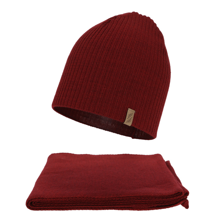 Dames winter set (muts en sjaal), bordeaux, Fena