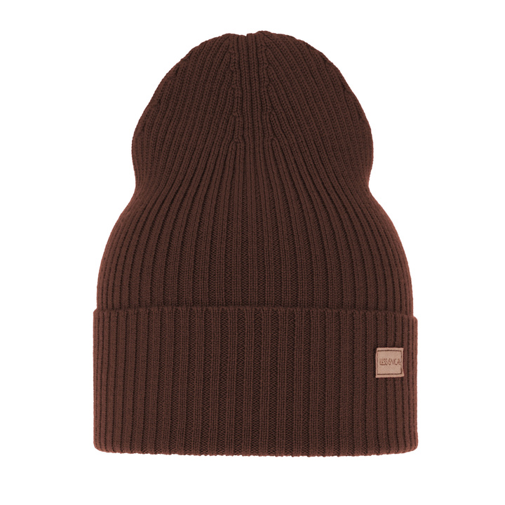 Dames wintermuts, lente, bruin, 100% Merino Wol, Sophie