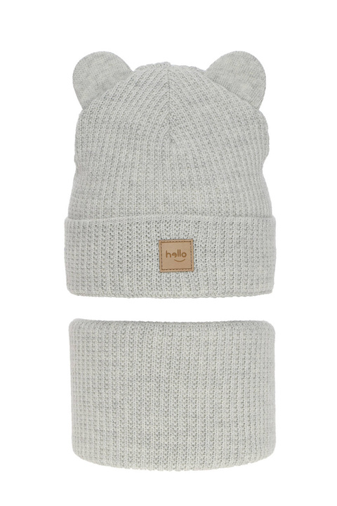 Ensemble d'hiver fille: bonnet et snood, gris, Harper