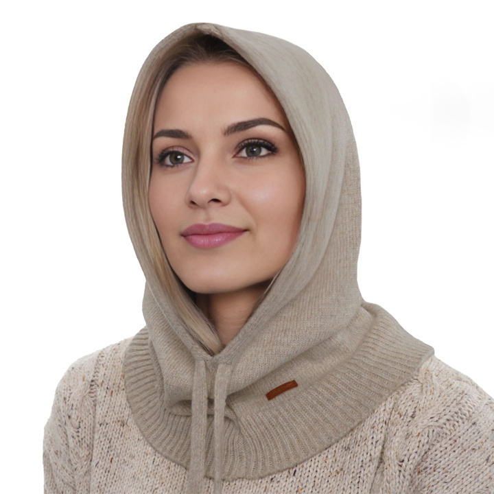 Dames winter bivakmuts, beige, met merinowol, Elizabeth