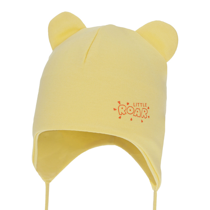 Jongens herfst/lente muts, blauw, katoen, met bindkoorden, Alrik