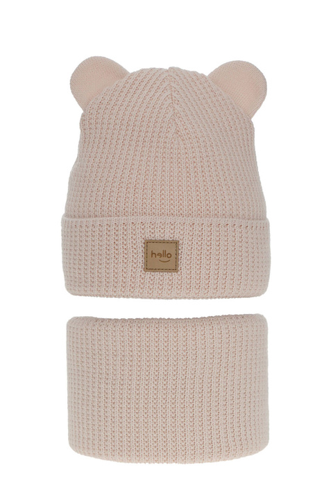 Ensemble d'hiver fille: bonnet et snood, rose, Harper