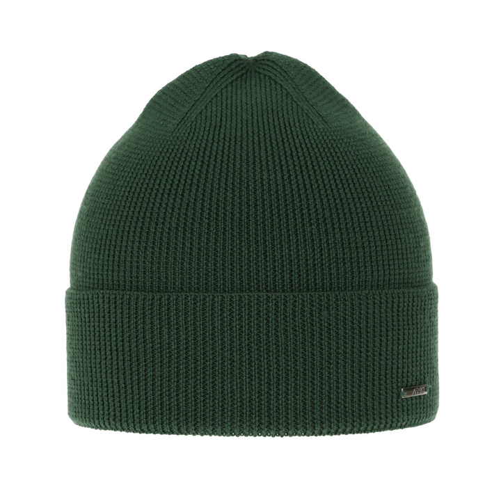 Bonnet d'hiver homme, vert, avec laine mérinos, Memfis