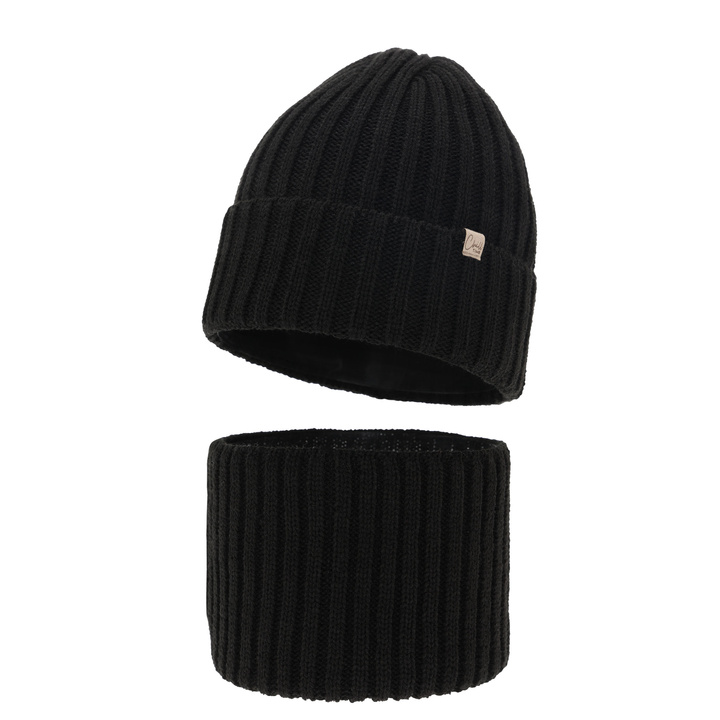 Ensemble d'hiver fille: bonnet et snood, noir, Mitti