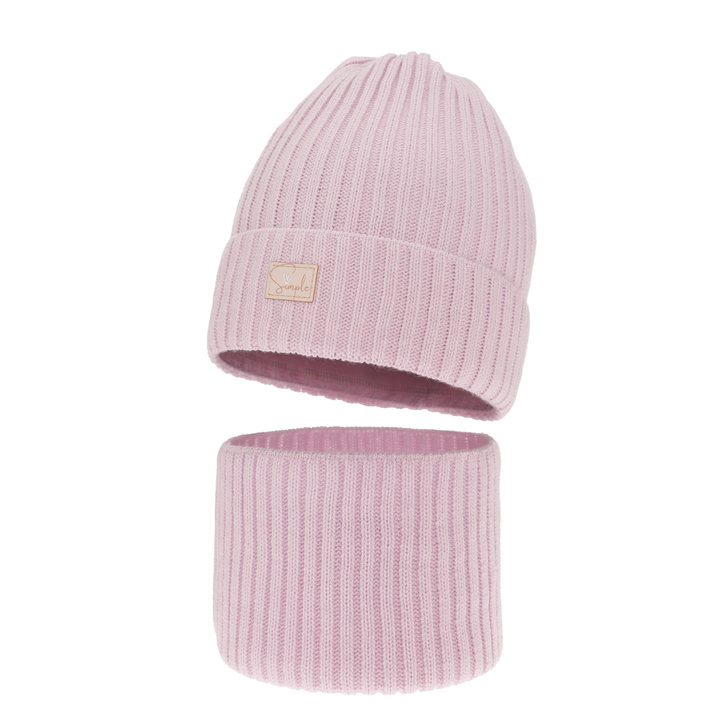 Ensemble d'hiver fille: bonnet et snood, lilas, Tampa