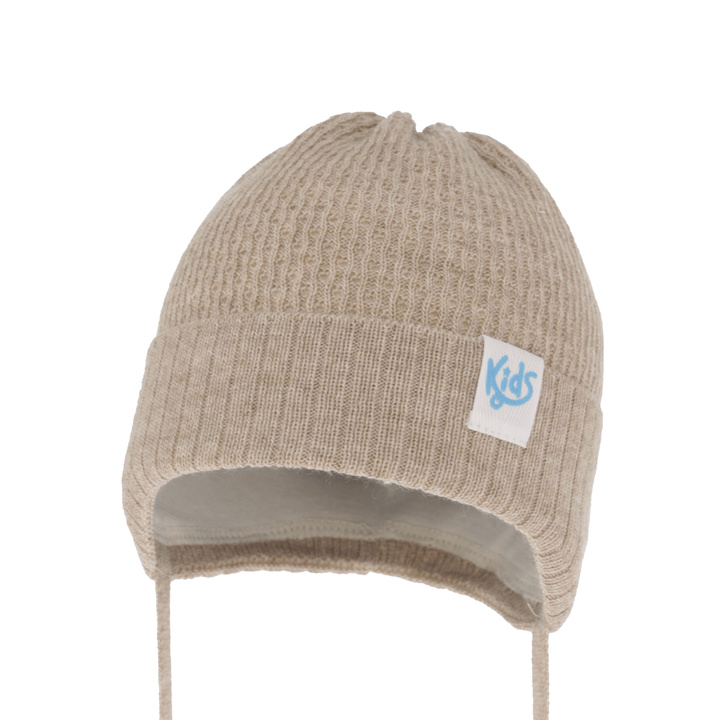Bonnet automne/printemps garçon, beige, avec liens, Galvani