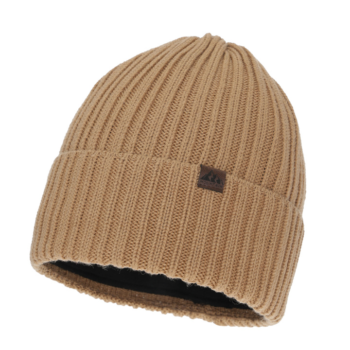 Heren wintermuts, camel, met merinowol, Huno