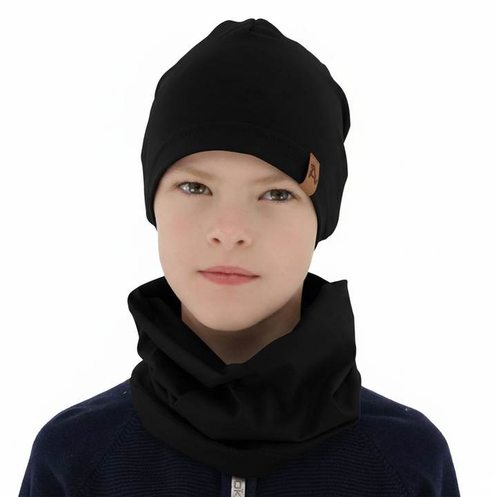 Ensemble automne/printemps garçon: bonnet et snood, noir, Griffin