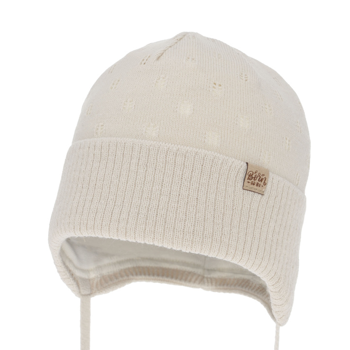 Meisjes herfst/lente muts, roze, met bindkoorden, Froya