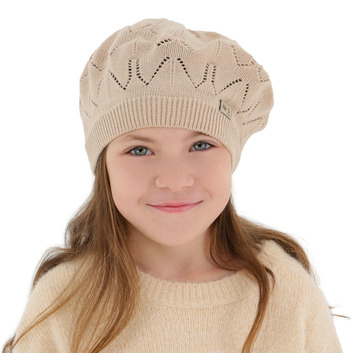 Meisjes herfst/lente beret, beige, Liveria