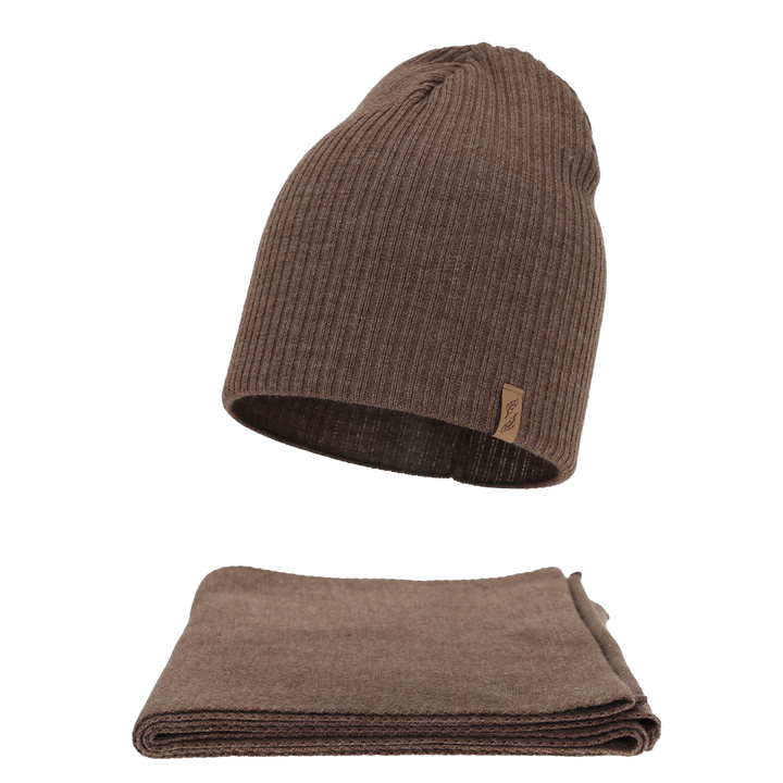 Dames winter set (muts en sjaal), bruin, Fena