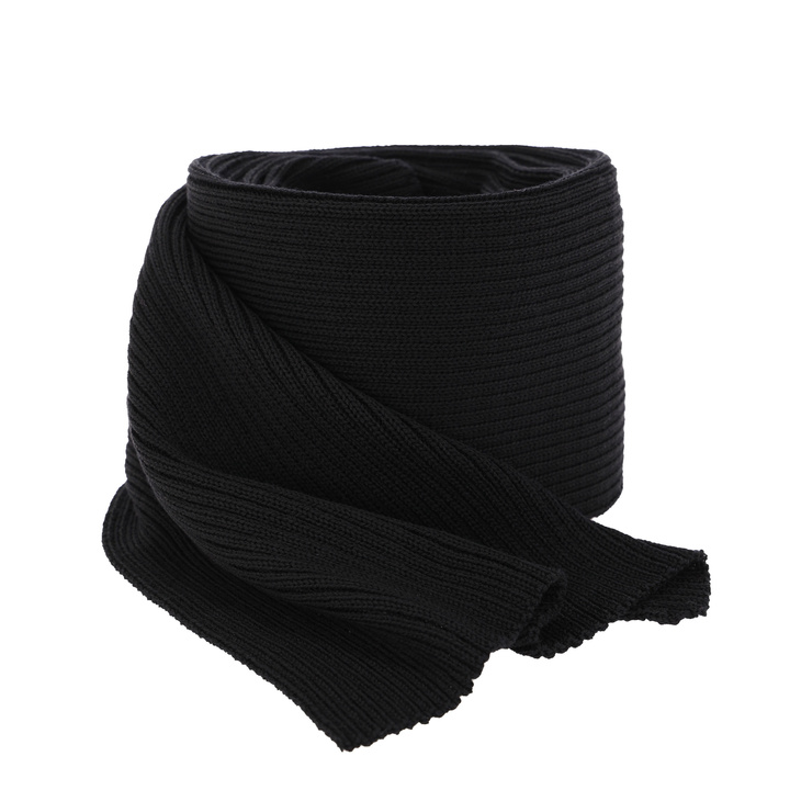 Écharpe d'hiver homme, noir, 100% Laine Mérinos Extrafine, Brayan