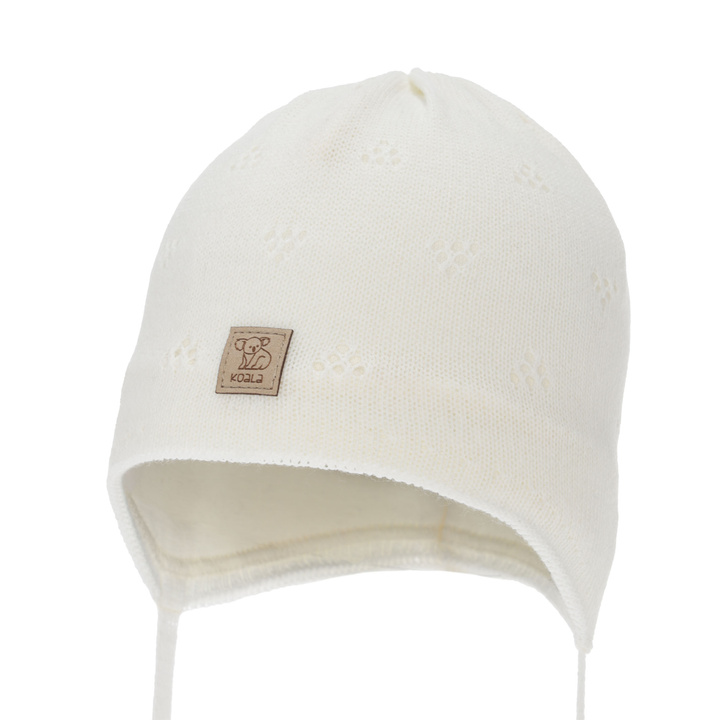 Jongens herfst/lente muts, beige, met bindkoorden, Slate