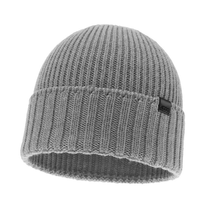 Bonnet d'hiver homme, gris, Avec laine mérinos, Bruner