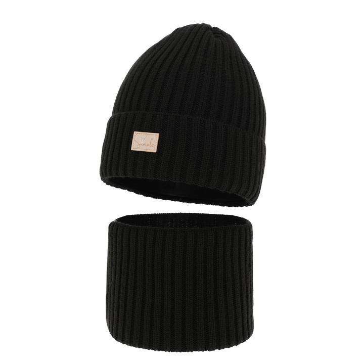 Ensemble d'hiver fille: bonnet et snood, noir, Tampa