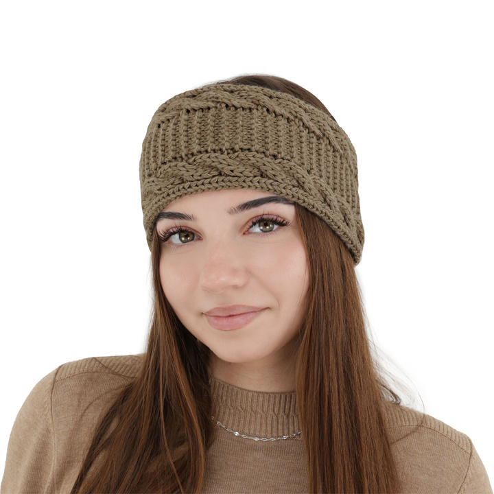 Dames winter hoofdband, beige, Bera