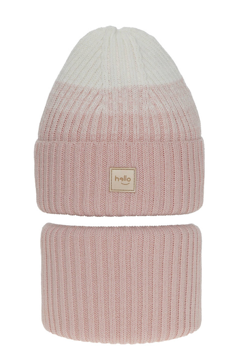 Meisjes winter set muts en sjaal, roze, Tasha