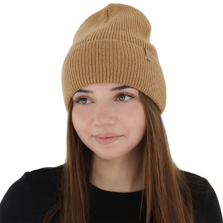 Dames wintermuts, camel, met merinowol, Tahoe