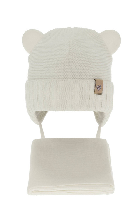 Ensemble d'hiver fille: bonnet et écharpe, crème, Alice