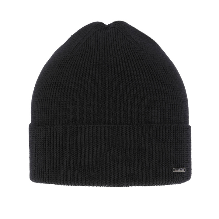 Bonnet d'hiver/automne homme, noir, avec laine mérinos, Memfis
