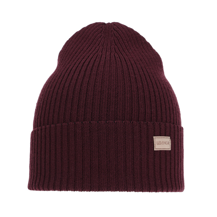 Dames wintermuts, lente, bordeaux, 100% Merino Wol, Sophie