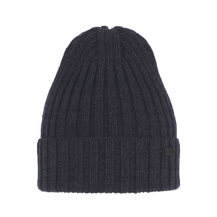 Bonnet d'hiver homme, hiver, bleu marine, avec laine mérinos, Timon
