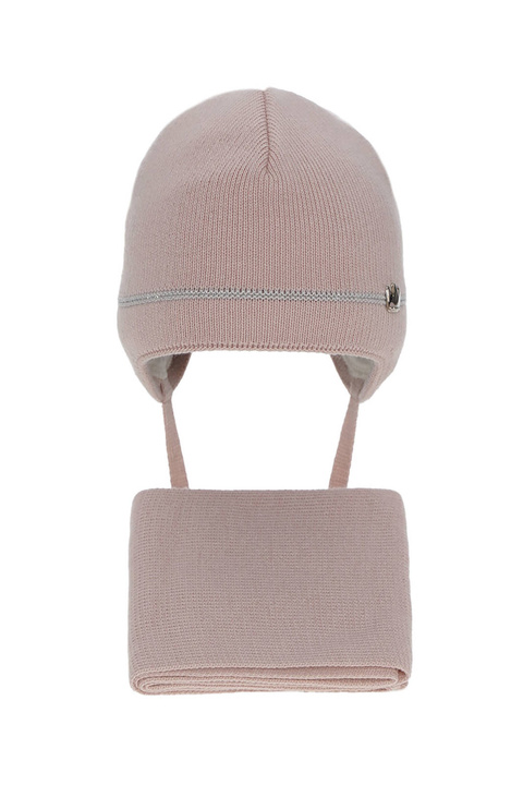 Ensemble d'hiver fille: bonnet et écharpe, rose, Elina