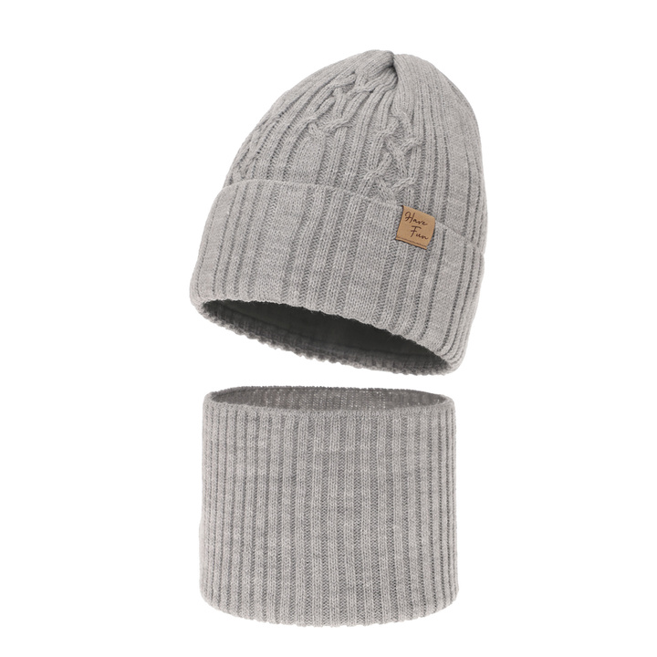 Ensemble d'hiver fille: bonnet et snood, gris, Rema