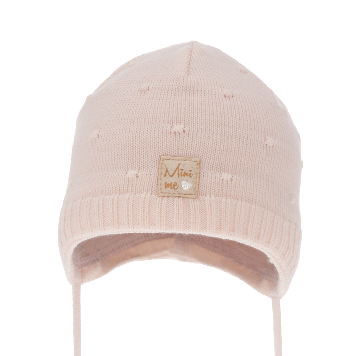 Bonnet automne/printemps fille, rose, avec liens, Celine