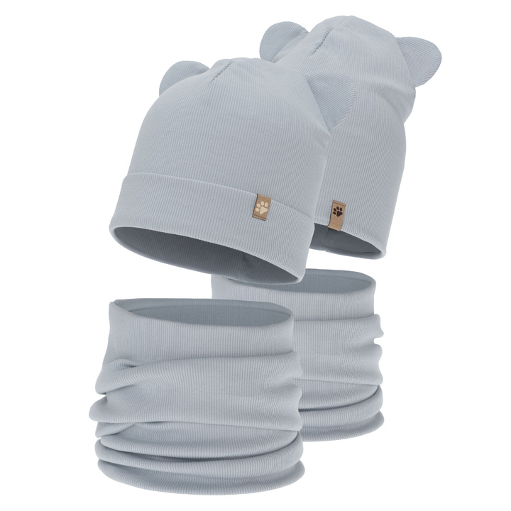 Jongens herfst/lente set (muts en buissjaal), grijs, Farim