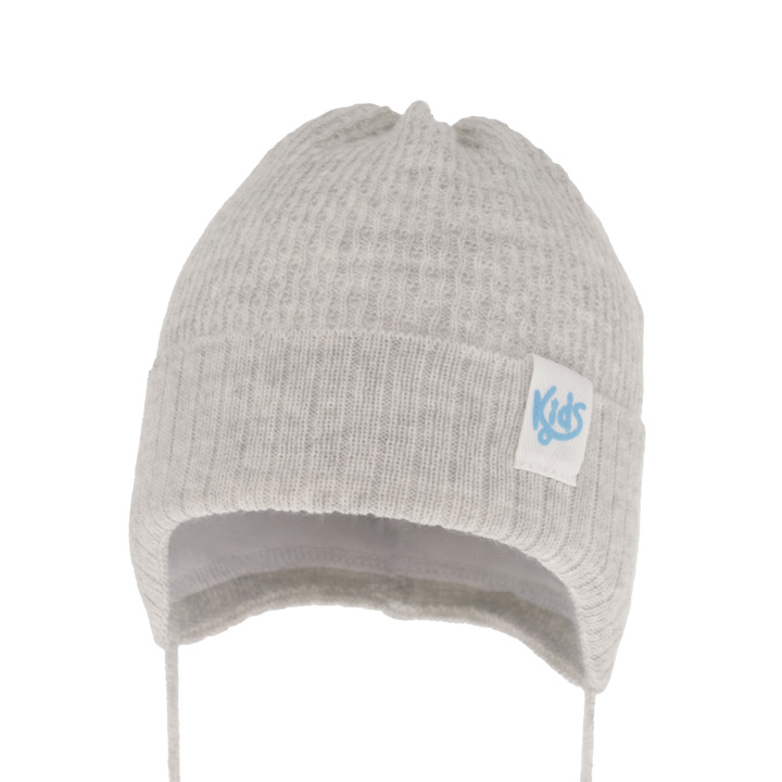 Bonnet automne/printemps garçon, gris clair, avec liens, Galvani
