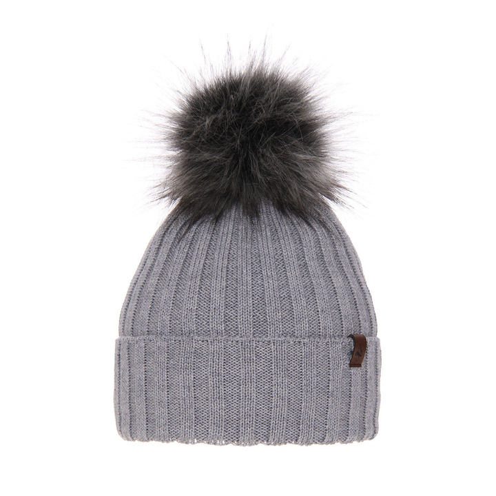 Dames wintermuts, grijs, met merinowol, Texa