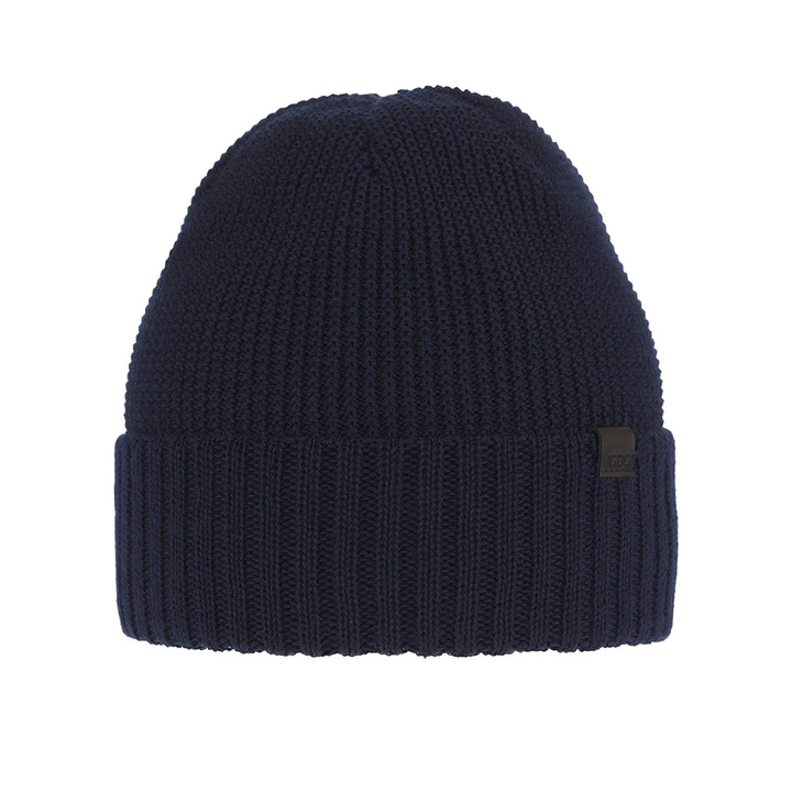 Bonnet d'hiver homme, bleu marine, avec laine mérinos, Sewer