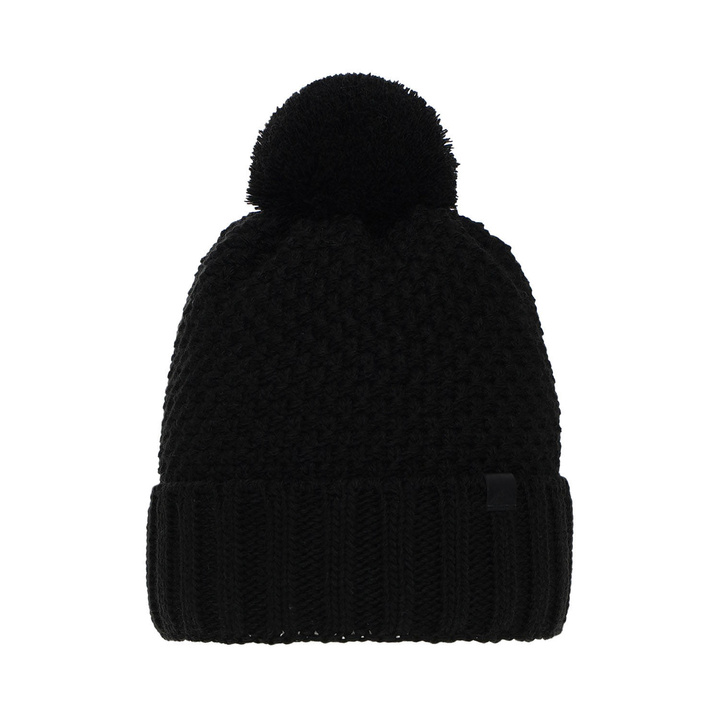 Jongens wintermuts, zwart, met garen pompon, Polins
