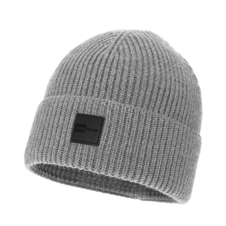 Bonnet d'hiver homme, gris, avec laine mérinos, Iron
