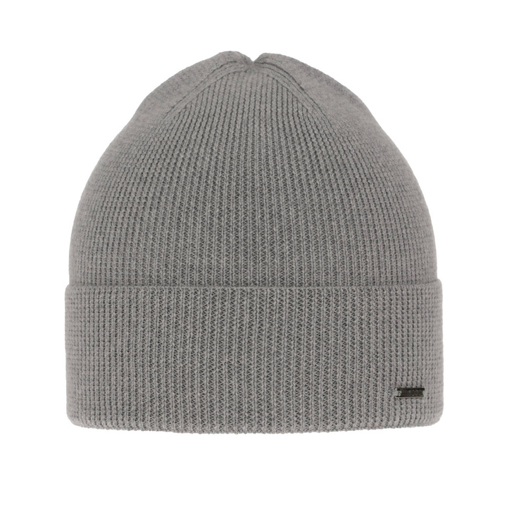 Bonnet automne/printemps homme, gris, 100% Laine Mérinos Extrafine, Memfis
